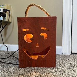 Wooden Pumpkin Light Up Box